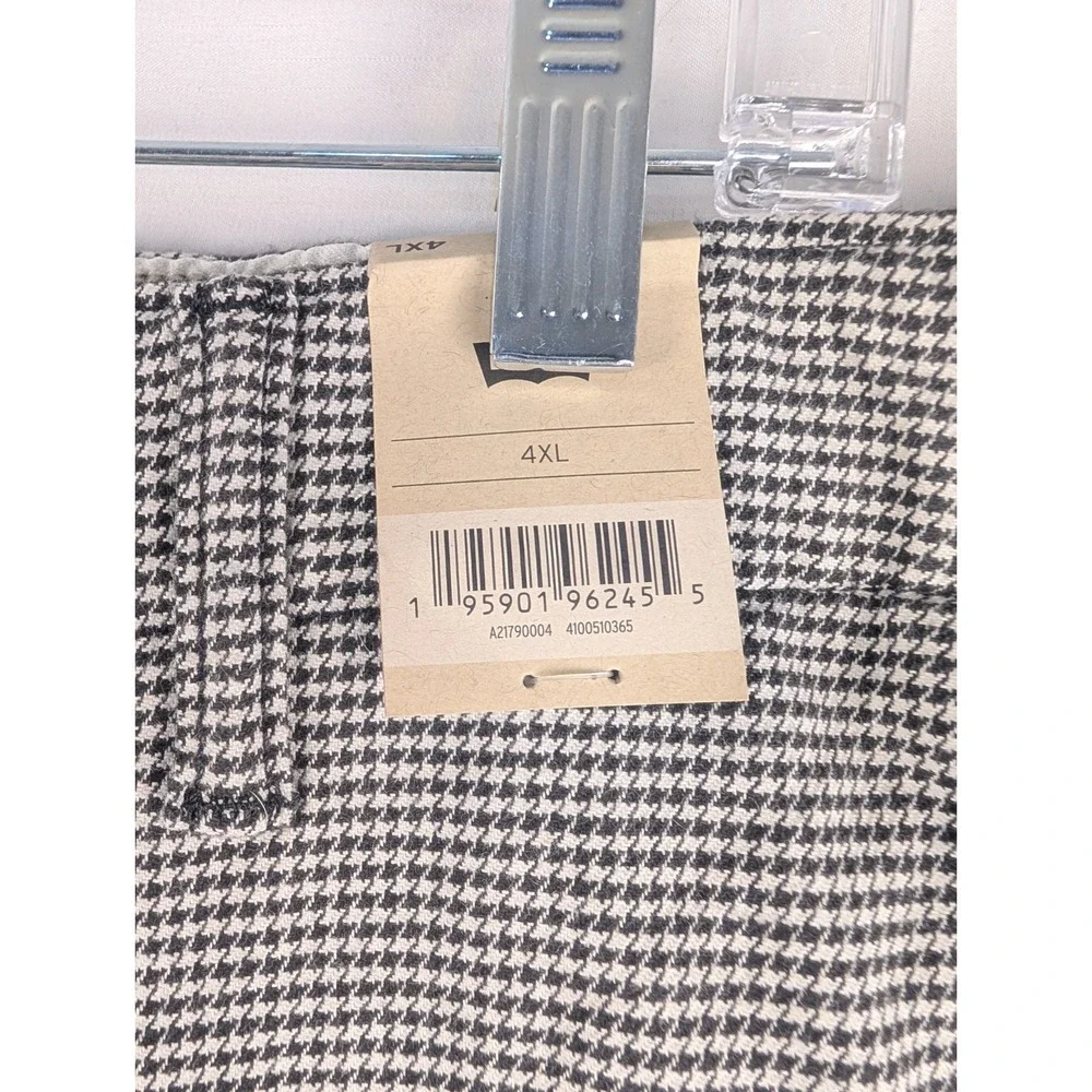 Levi's XX Chino EZ Taper Pants Mens 4XL Black White Houndstooth Stretch Big Tall